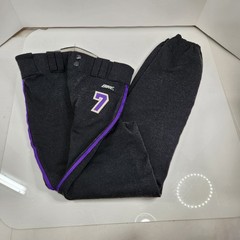 Softball Pants Baseball RETRO Bike Solid Black Purple Side Stripe GUC #7 Small