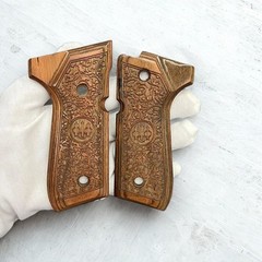 Beretta 92FS 92F 96 Full Size Wood Grips Rosewood Engraved Set w/ Screws ,Wrench