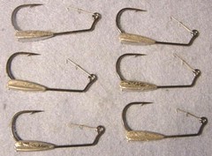 6 ~Mustad 3/16 oz Weighted 5/0 Hooks W/Hyper Pin Keeper ~Flukes Senkos Swimbaits