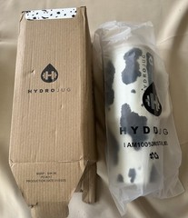 HydroJug Traveler 40oz Cow Print Water Bottle BPA-Free Dishwasher Safe Handle