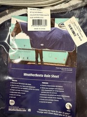 WeatherBeeta Waterproof Rain Sheet Warmblood Navy/Gray/White