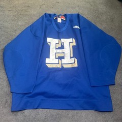 SP Apparel Royal Blue Hockey Jersey Mens Pro 54 White Gold H Crest Canada Made