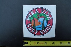 Pura Vida Surf Shop Oregon PV Costa Rica Surfboards V50A Vintage Surfing STICKER