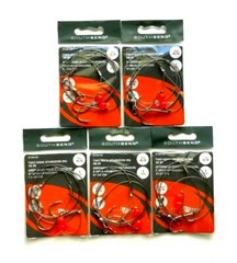 South Bend 5 PACKS Sturgeon Rig Size 4/0 Two Hook 36″ Wire Leader STRG-40
