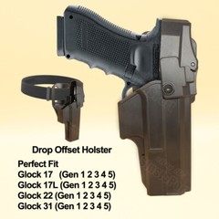 Drop Offset Police Duty Holster For Glock 17 17L 22 31 G17 G31 Gen5 gen4 Level 3