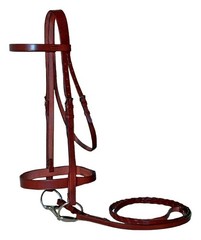 Classic Flat Leather English Hunt Bridle with 3/4 Wide Laced Reins, Stainless St