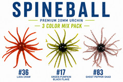 SpineBall 20mm Coike Style Elastomer Urchin Bass Bait 3 Pack – Multi Color