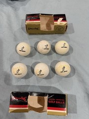 LOT OF 6 ~ VINTAGE ~ 1970s ~ RARE ~ AIR INDIA PROMOTIONAL GOLF BALLS ~ SPALDING