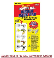 Worden’s 3/8oz Rooster Tail Bigger Bass Pak Box Kit with Storage Box