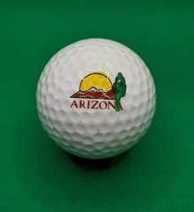 Vintage Arizona Desert Mountain Sunset Saguaro Cactus Souvenir logo golf ball