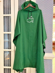 Masters Green Hooded Poncho, Rectangle w/Snaps 50″x42″, Nylon, Stuff Bag *READ*