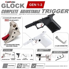 Glock Complete Adjustable Titanium Red Color Trigger 3.5 Connector G17 19 26 34