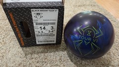 Hammer Black Widow Tour V1 Bowling Ball 1st Quality | 14 Pounds | 3-4″ Pin