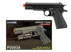 7.75″ Black Spring 1911 Replica Airsoft Pistol Handgun Gun P2003A w/BBs NO LASER