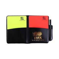 1 Set Official Fifa Referee Yellow/Red Card Set In Leather Case And Pen
