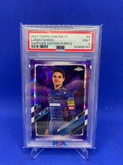 2021 Topps Chrome F1 Sapphire Lando Norris #6 Purple 07/10 PSA 9