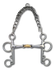 Pelham Snaffle Horse Bit Stainless Steel with Copper KK Style Link 416SS CL