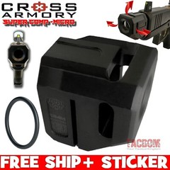 CROSS ARMORY SUPER COMP MICRO 9MM – TRIPLE PORT – GLOCK SIG – LESS RECOIL -BLACK