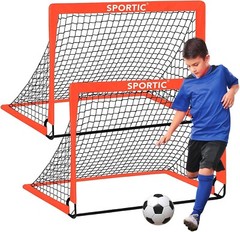 SPORTIC 4′ x 3′ Soccer Goal Net Set 2 Pk Portable Pop Up for Kids Practice Train