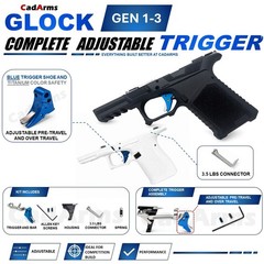 Glock Complete Adjustable Blue & Titanium Trigger 3.5 Connector G17 19 26 34