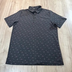 Travis Mathew Mens Golf Polo Shirt Large Charcoal Grey Desert Sun Cactus 1MX114