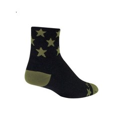 Socks – SockGuy – Scout Wool 3″ L/XL Cycling/Running NEW Black Star Pattern MEN