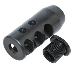 All Steel Compact 1/2×28 Muzzle Brake for 9MM w/ Crush Washers