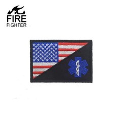 Combat Medic EMT RESCUE USA FLAG Hook and Loop Morale Patch Army Navy USMC Air F