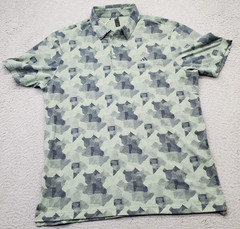 Adidas Golf Polo Shirt Mens Medium Multi Go-To Printed Short Sleeve Performance