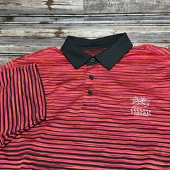 Under Armour Mens Golf Polo Shirt Red Black Stripe Reserva Conchal Costa Rica LG