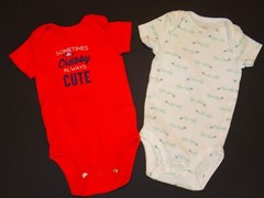 Lot 2 CARTERS Baby Infant 3 Months 1 Pieces «Crabby/Cute» & Turtles 7.5″ chest