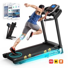 3.5HP Folding Treadmill for Home with Incline 8.5MPH 330LBS Capacity APP