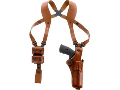 Galco Vertical Shoulder Holster Ambidextrous S&W L Frame 686 4″ Leather Tan