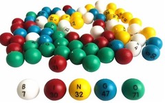 3/5 Inch Bingo Balls for Standard Cages and Bingo Boards, Easy Read, 75 Count, P