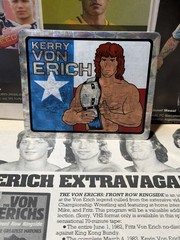 VINTAGE 80s VENDING MACHINE KERRY VON ERICH WRESTLING PRISM STICKER NWA WWE READ