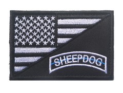 USA Flag Sheepdog Thin Blue Line Tactical Patch Morale Hook and Loop FREE USA SH