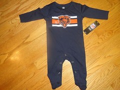 Chicago Bears 3/6 Months Football Footed Sleeper Romper Infant Baby New Retro