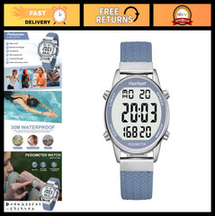 Pedometer Watch for Walking – Step Counter, Calories Tracker, 30M Waterproof, EL