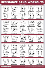 QUICKFIT Resistance Bands Workout Exercise Poster – Double Sided (Laminated, 18″