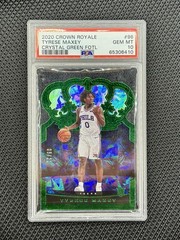 2020-21 Panini Crown Royale – Tyrese Maxey Crystal Green FOTL ROOKIE /21 PSA 10