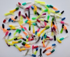 100 Count 1 inch Crappie Panfish Mini-Tubes Variety Pack – Angler’s Oasis
