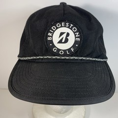 Bridgestone Golf Hat Crusher Adjustable Snapback Lightweight Black Patch Rope