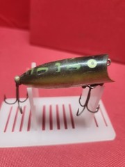 Vintage Heddon Baby Lucky 13 Fishing Lure «Green / White W Frog Spots» 2.5 Inch!