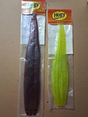 HOGY FISHING LURES – (1) MAROON 17 IN – (1) CHARTREUSE 14 IN