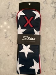 New Titleist Leather Hybrid Headcover. Genuine Titleist product. Blue/White/Red