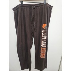 NFL Team Apparel Cleveland Browns Mens 2XL Brown Waffle Knit Sleepwear Pants