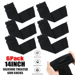 6Pack 14 inch Handgun Socks Silicone Treated Knit Gun Socks For Pistol Handgun