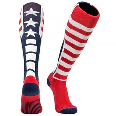 Mk Socks USA Flag Baseball, Football, Soccer Knee High Socks – Navy Red White