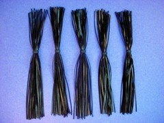 5 silicone Skirts Solid Black 5-91 Fishing Lures Spinnerbait Buzz Bait jigs