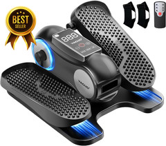 Under Desk Elliptical Machine Seated Leg Exerciser Remote 12 Speed Black